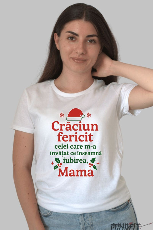 Tricou De Craciun - Mesaj Pentru Mama barbat negru