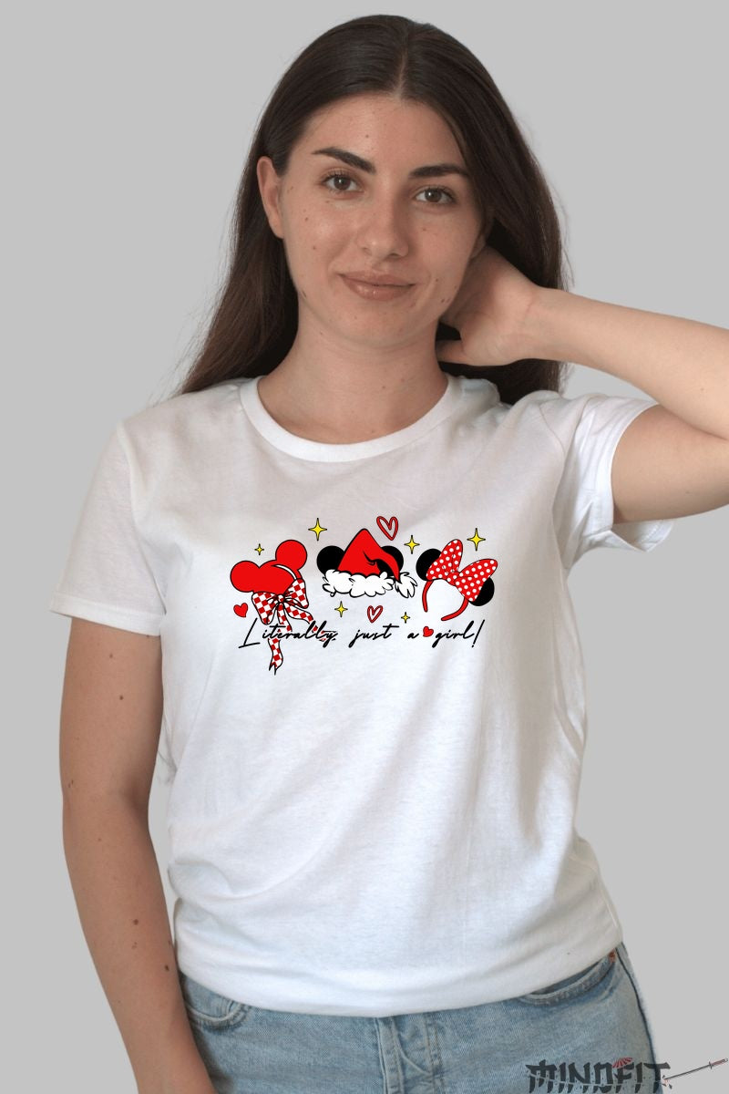 Tricou De Craciun - Minnie Si Mosul In Magia Sarbatorilor dama alb