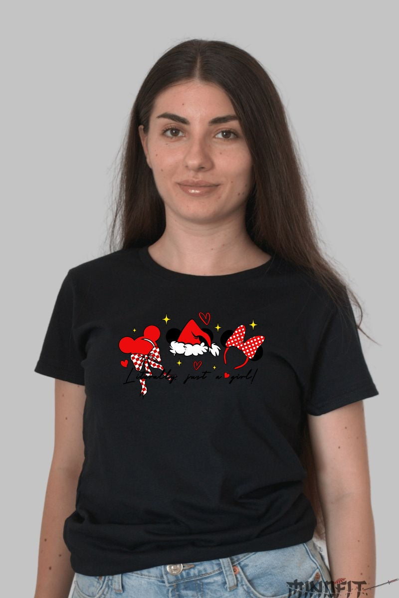 Tricou De Craciun - Minnie Si Mosul In Magia Sarbatorilor dama negru