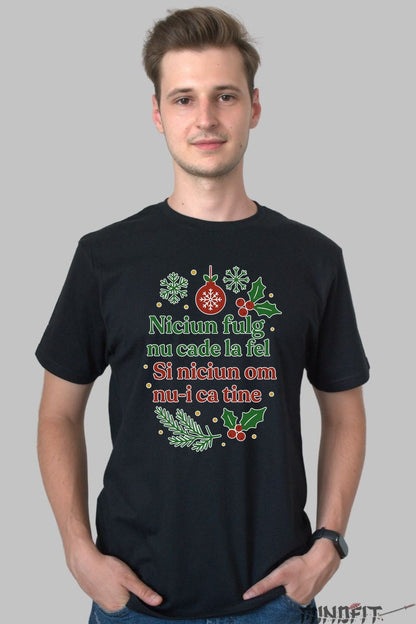 Tricou De Craciun - Niciun Fulg Nu Cade La Fel dama alb