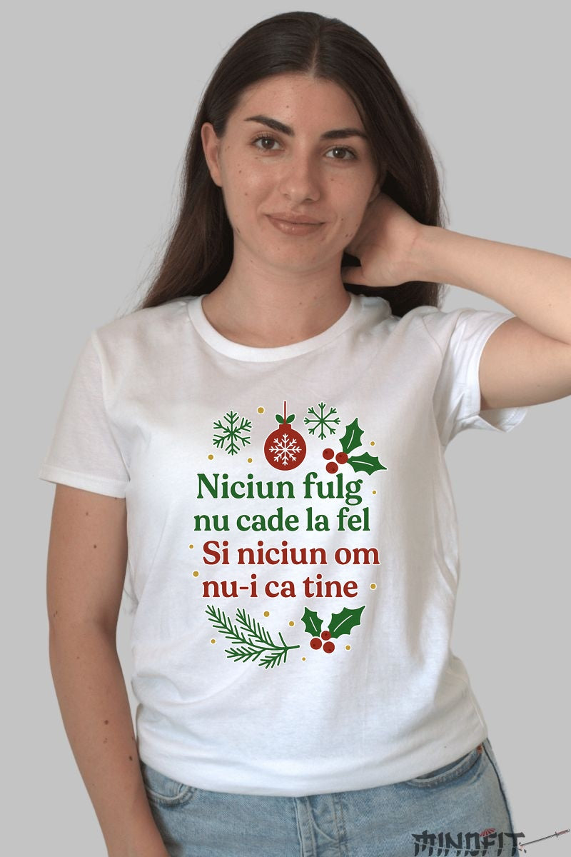 Tricou De Craciun - Niciun Fulg Nu Cade La Fel barbat negru