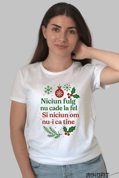 Tricou De Craciun - Niciun Fulg Nu Cade La Fel barbat negru