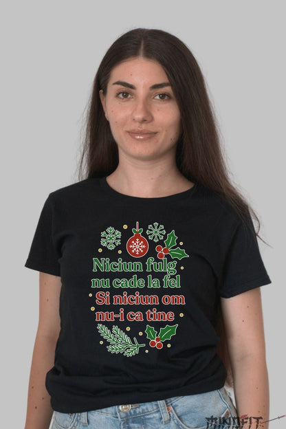 Tricou De Craciun - Niciun Fulg Nu Cade La Fel barbat alb