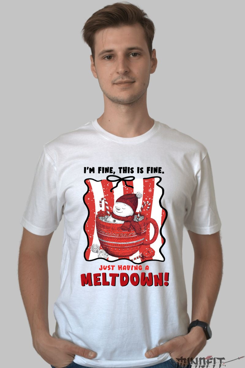 Tricou De Craciun - Om De Zapada In Ceaun barbat alb
