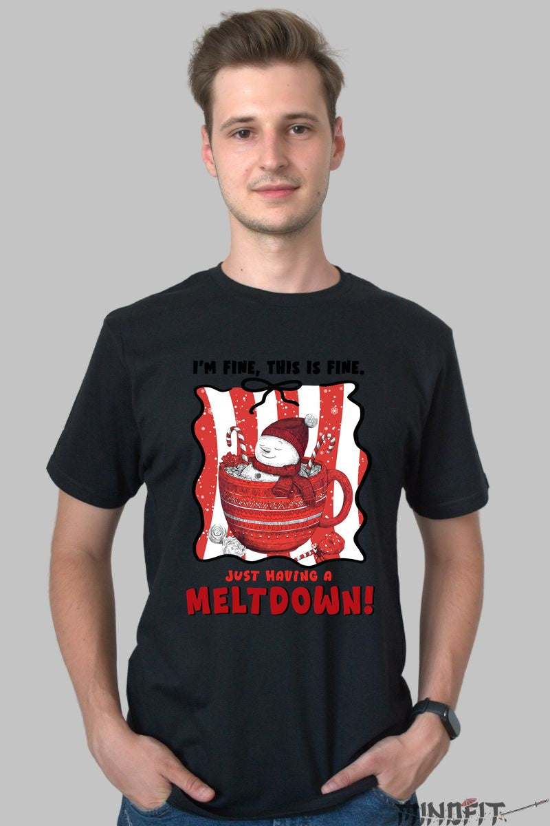 Tricou De Craciun - Om De Zapada In Ceaun barbat negru