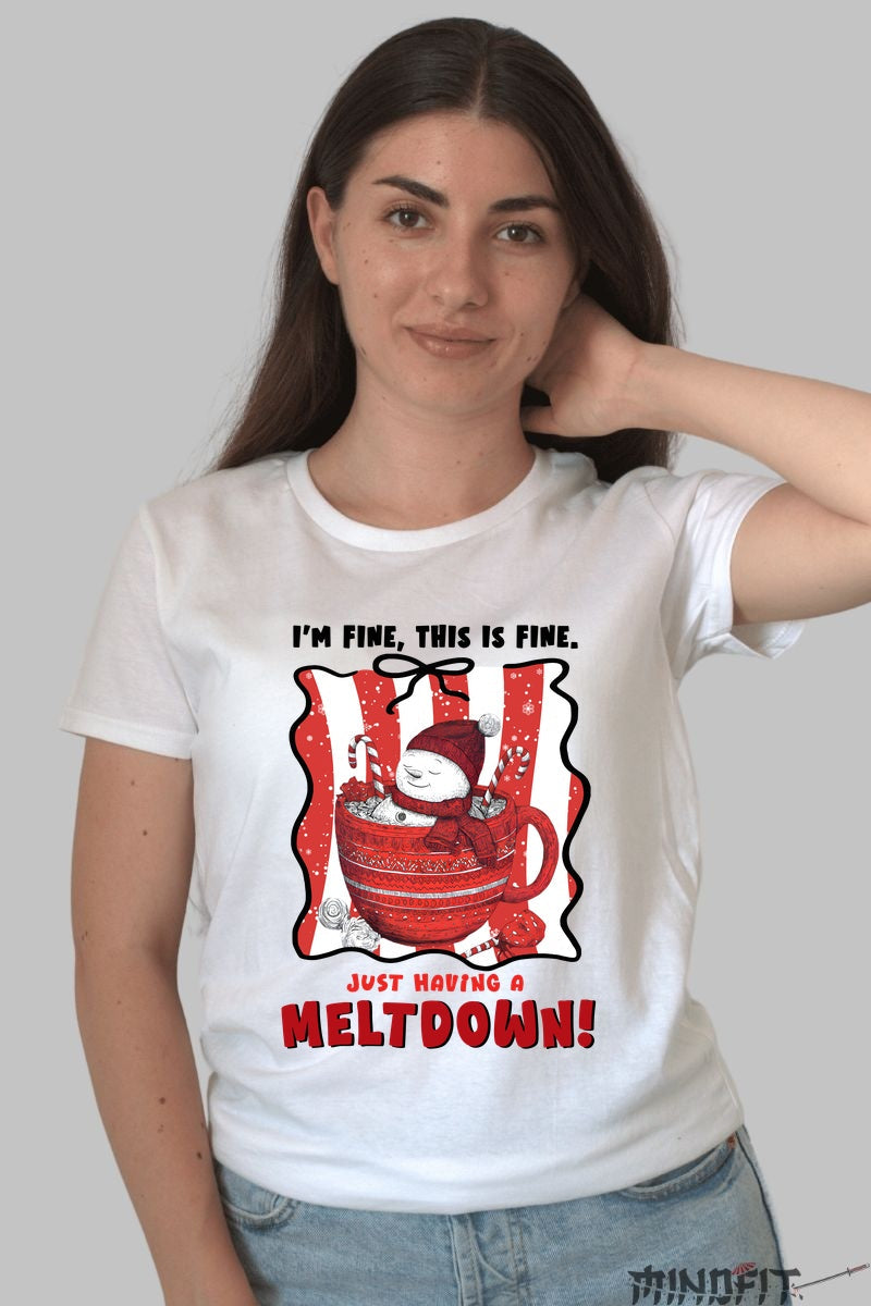 Tricou De Craciun - Om De Zapada In Ceaun dama alb