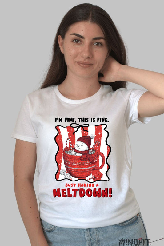 Tricou De Craciun - Om De Zapada In Ceaun dama alb