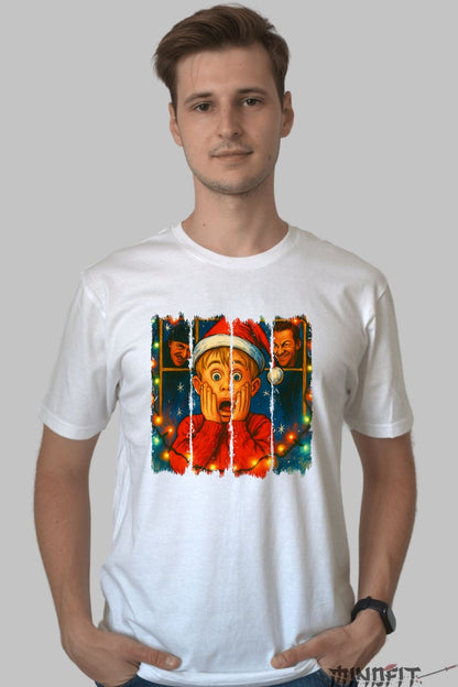 Tricou De Craciun - Panic Si Hoti De Sarbatori barbat alb