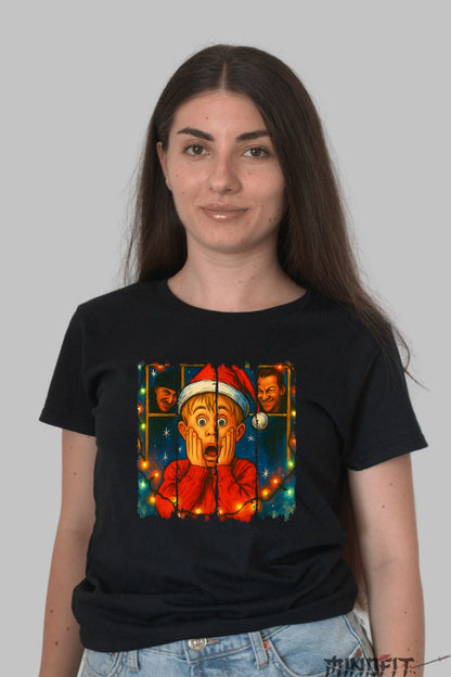Tricou De Craciun - Panic Si Hoti De Sarbatori dama negru