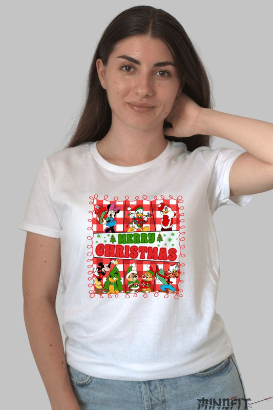 Tricou De Craciun - Personaje Clasice in Sarbatoare dama alb
