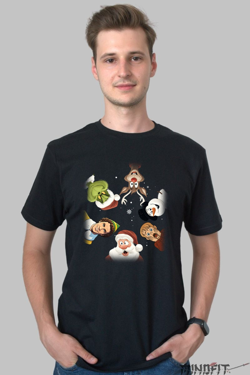 Tricou De Craciun - Personaje Iconice Surprinse barbat negru