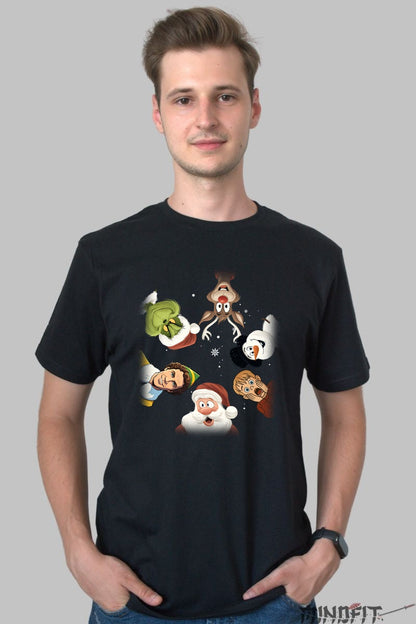 Tricou De Craciun - Personaje Iconice Surprinse barbat negru