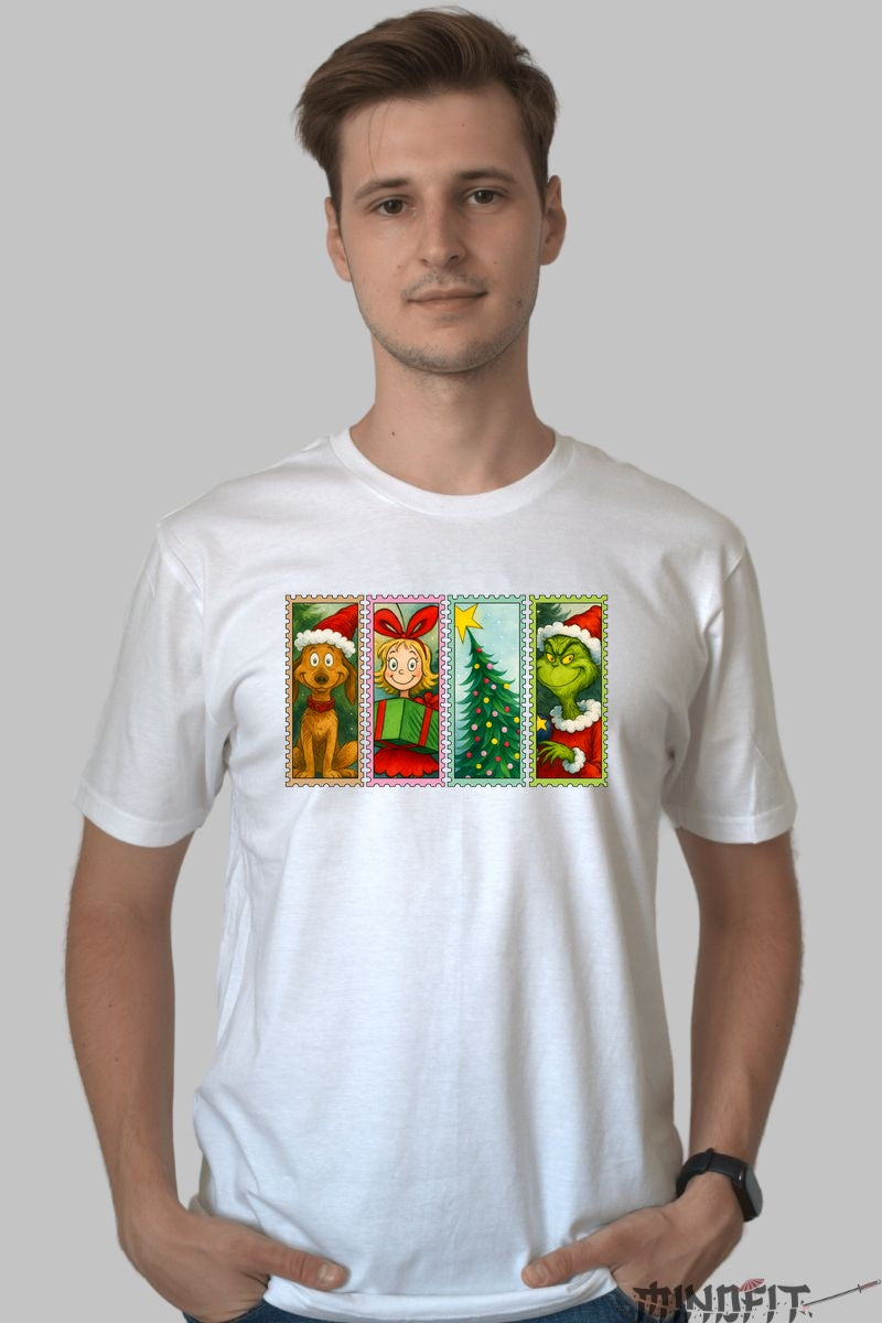 Tricou De Craciun - Personaje Magice Si Bradul Fermecat barbat alb