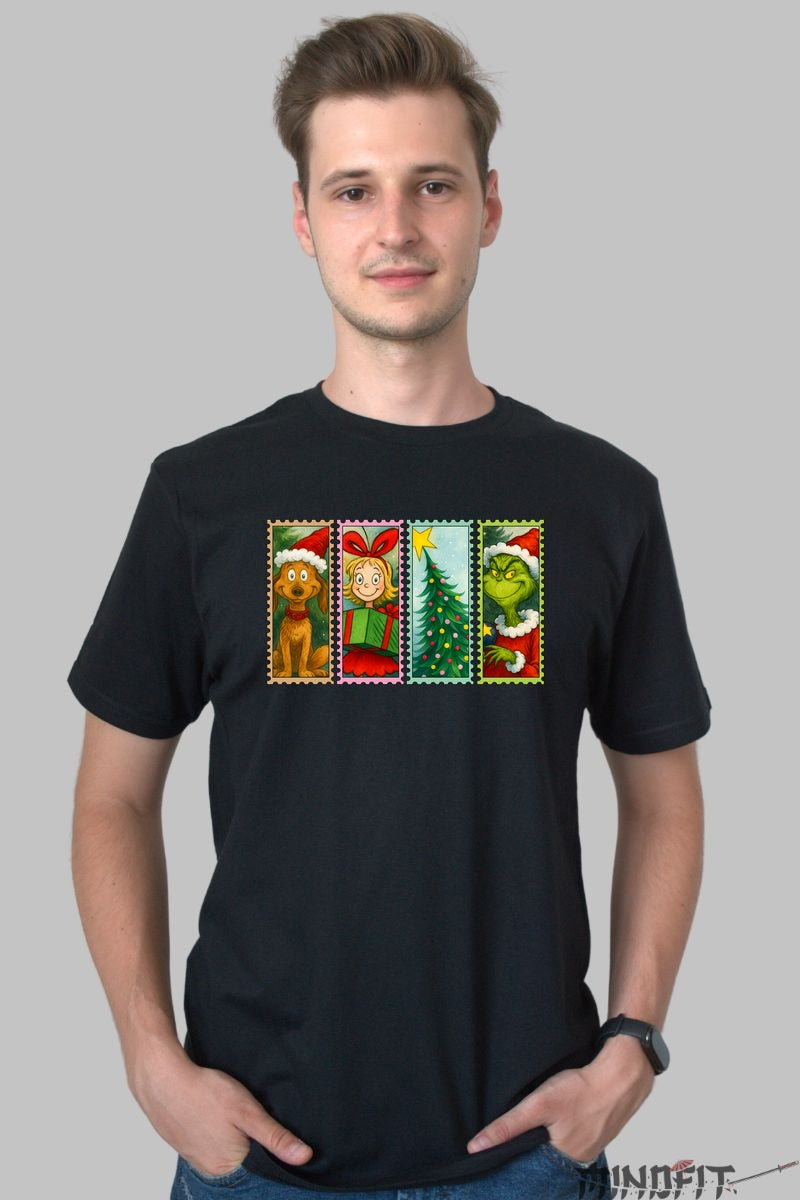 Tricou De Craciun - Personaje Magice Si Bradul Fermecat barbat negru