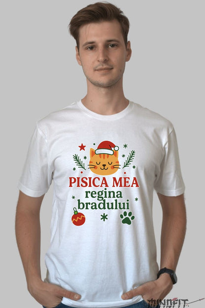 Tricou De Craciun - Pisica Mea Regina Bradului dama negu