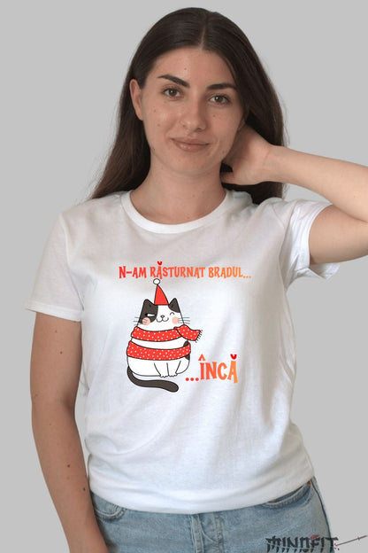 Tricou De Craciun - Pisica Poznasa Si Bradul dama alb