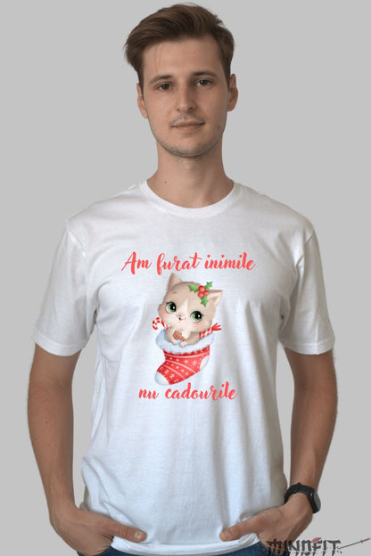 Tricou De Craciun - Pisicuta In Ciorapel barbat alb