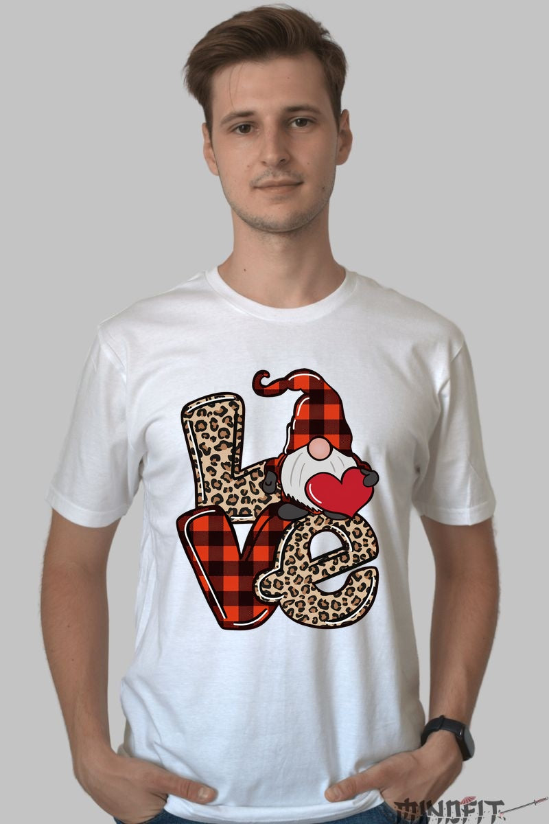 Tricou De Craciun - Pitic Cu Inima Rosie barbat alb