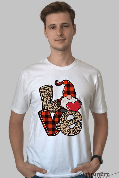 Tricou De Craciun - Pitic Cu Inima Rosie barbat alb