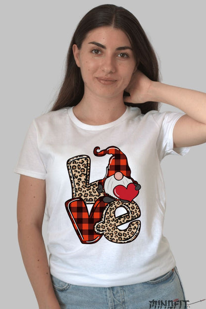 Tricou De Craciun - Pitic Cu Inima Rosie dama alb
