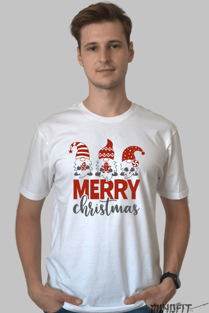 Tricou De Craciun - Pitici Veseli Cu Mesaj Festiv barbat alb