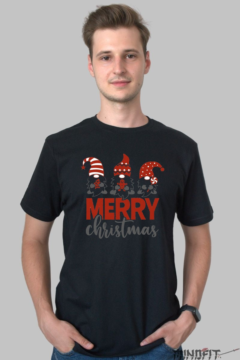 Tricou De Craciun - Pitici Veseli Cu Mesaj Festiv barbat negru