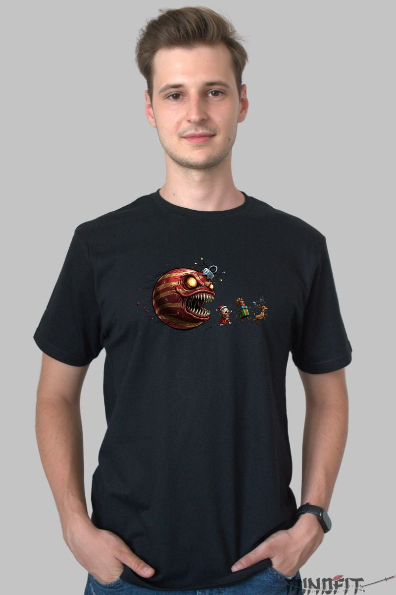 Tricou De Craciun - Planeta Monstru Si Sania Ingrozitilor barbat negru