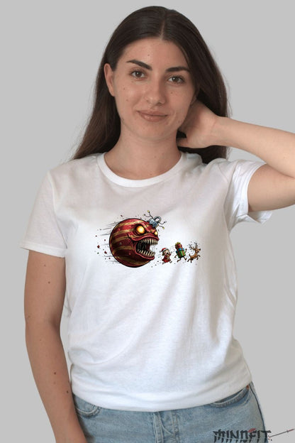 Tricou De Craciun - Planeta Monstru Si Sania Ingrozitilor dama alb