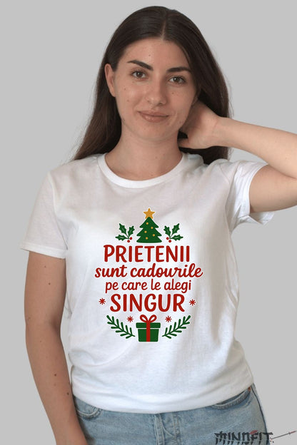Tricou De Craciun - Prietenii Cadouri Alese barbat negru