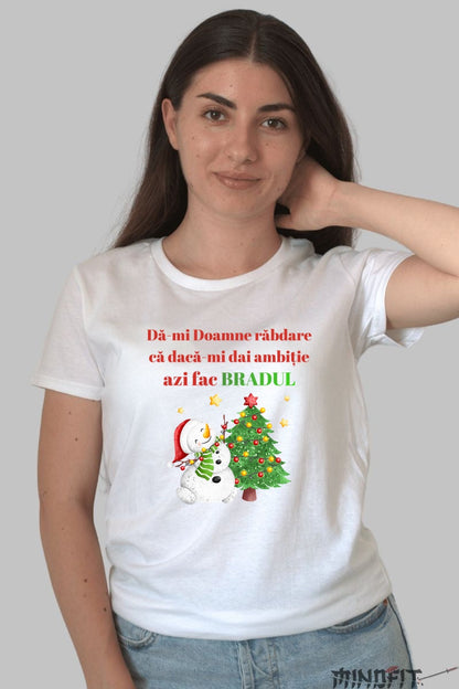 Tricou De Craciun - Rabdare Si Brad dama alb