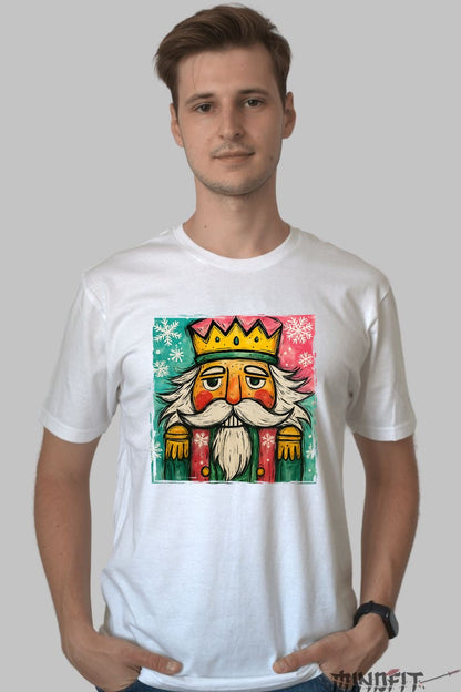 Tricou De Craciun - Regele Spalier Festiv barbat alb