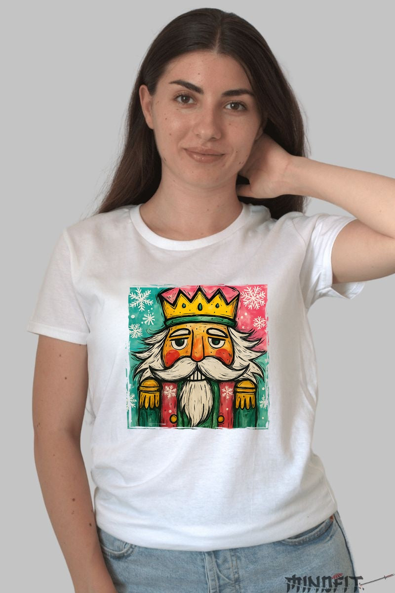 Tricou De Craciun - Regele Spalier Festiv dama alb