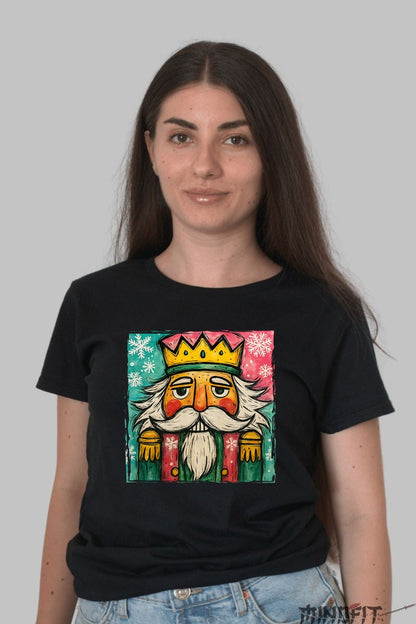Tricou De Craciun - Regele Spalier Festiv dama negru