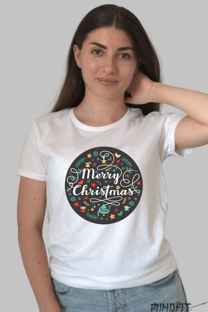 Tricou De Craciun - Sarbatoarea Cadourilor dama alb