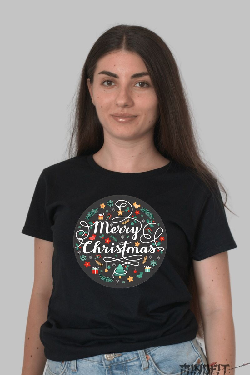 Tricou De Craciun - Sarbatoarea Cadourilor dama negru