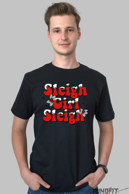 Tricou De Craciun - Sleigh Girl Sleigh barbat negru