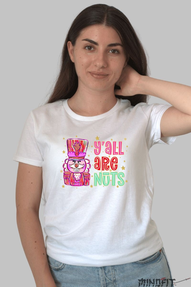Tricou De Craciun - Spuneti Ca Sunteti Nebuni dama alb