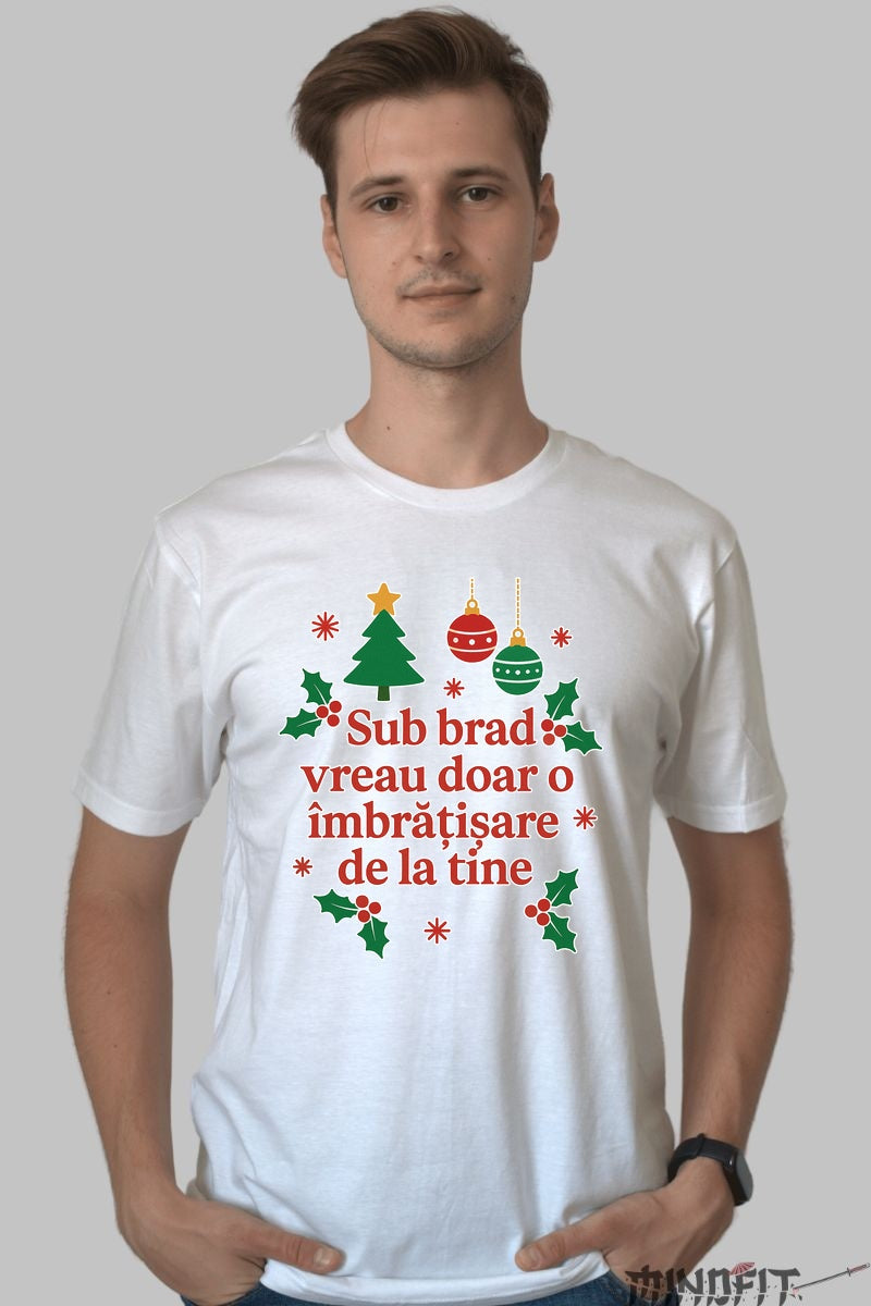 Tricou De Craciun - Sub Brad Vreau O Imbratisare dama negu