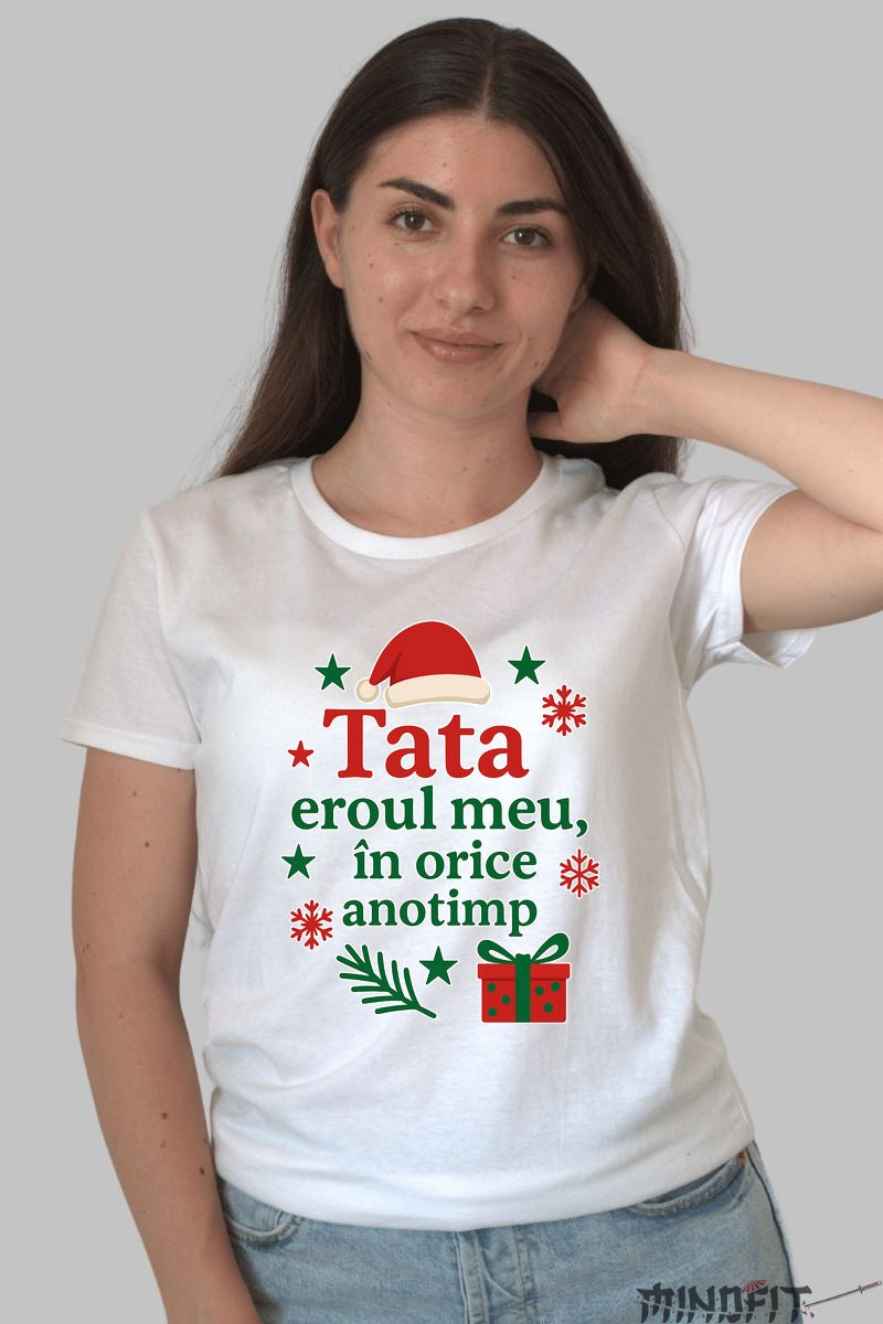 Tricou De Craciun - Tata Eroul Meu barbat negru