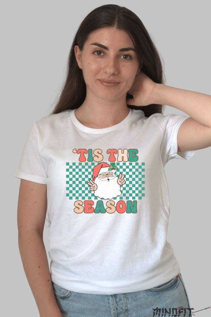 Tricou De Craciun - Tis The Season Cu Mosul Stilizat dama alb