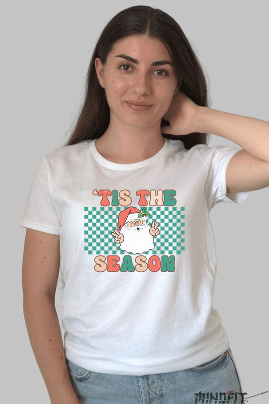 Tricou De Craciun - Tis The Season Cu Mosul Stilizat dama alb