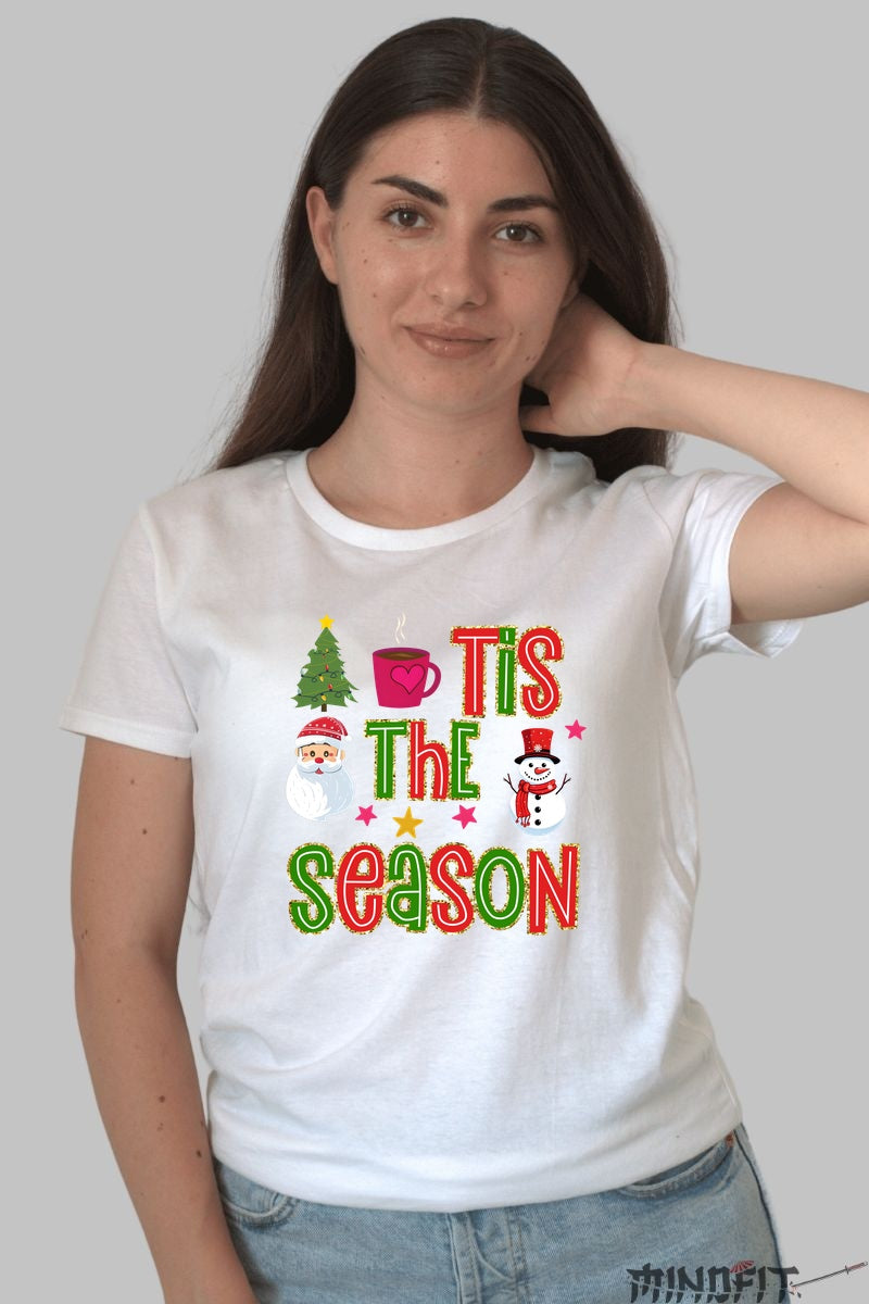 Tricou De Craciun - Tis The Season dama alb