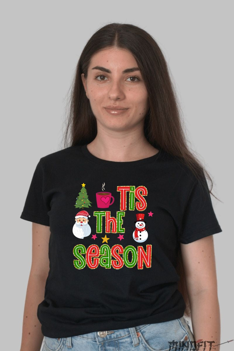 Tricou De Craciun - Tis The Season dama negru