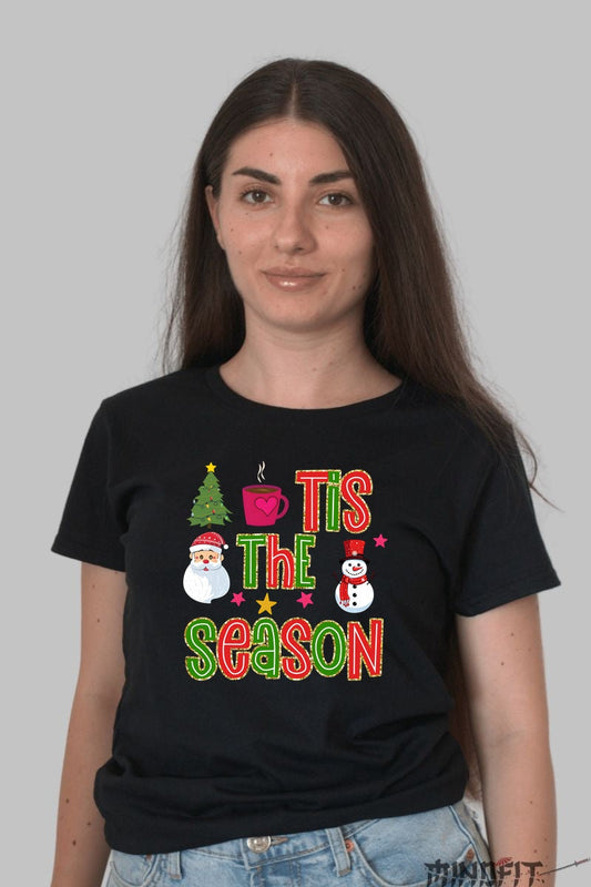 Tricou De Craciun - Tis The Season dama negru