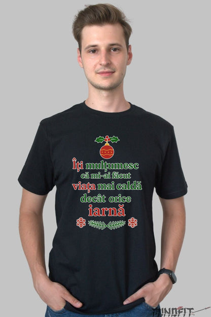 Tricou De Craciun - Viata Mai Calda Decat Iarna dama alb