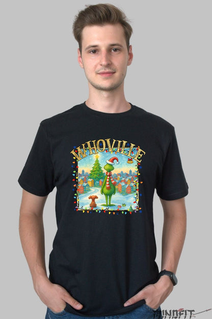 Tricou De Craciun - Whoville In Sarbatoare barbat negru