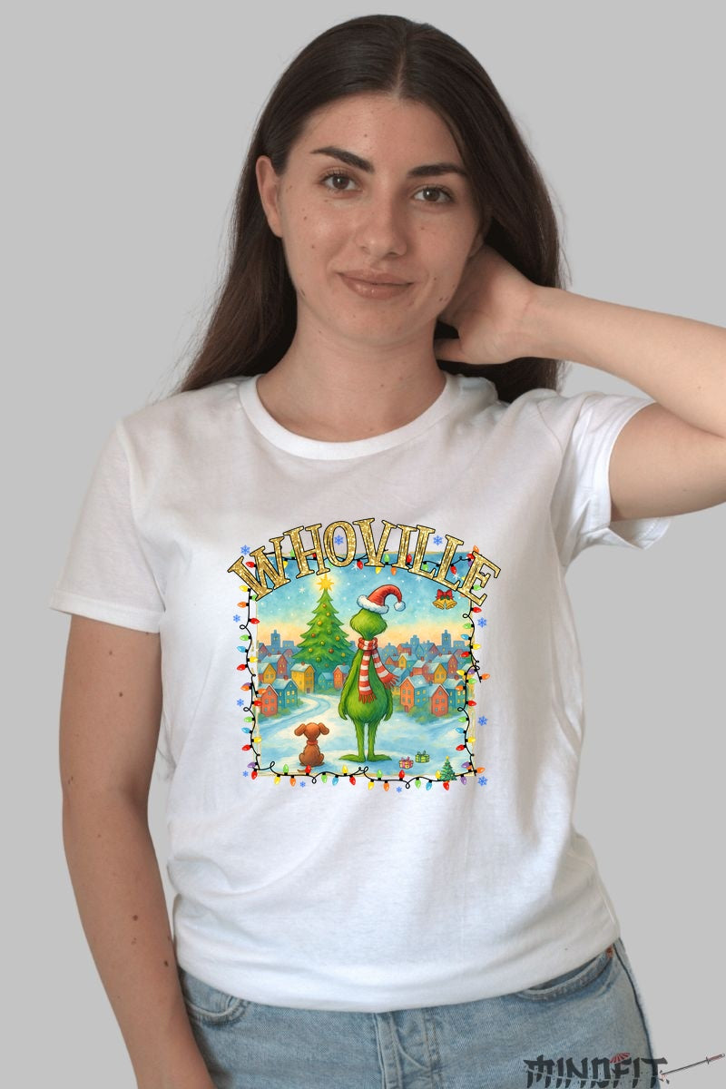 Tricou De Craciun - Whoville In Sarbatoare dama alb