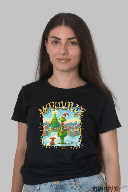 Tricou De Craciun - Whoville In Sarbatoare dama negru