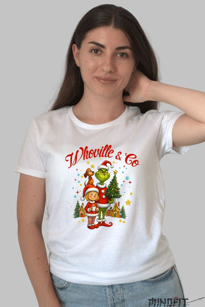 Tricou De Craciun - Whoville Si Grinch dama alb