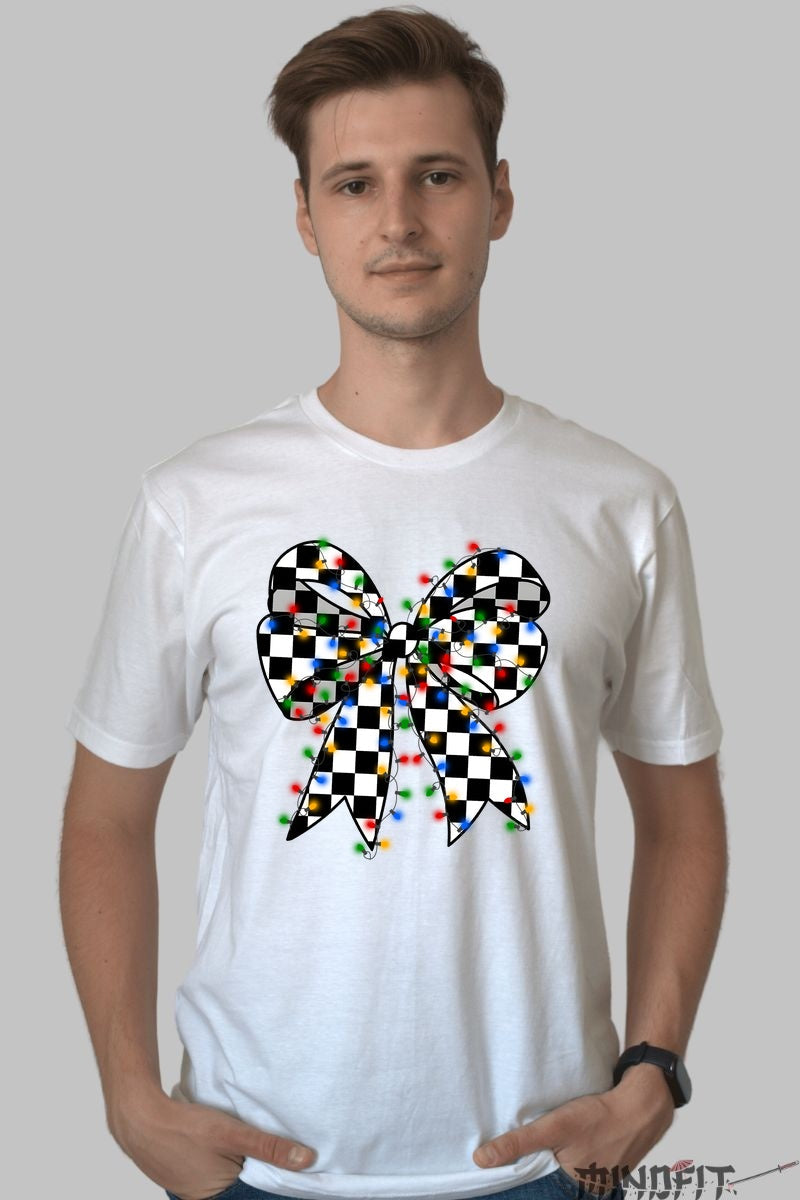 Tricou De Sarbatori - Fundita Cu Lumini Colorate barbat alb